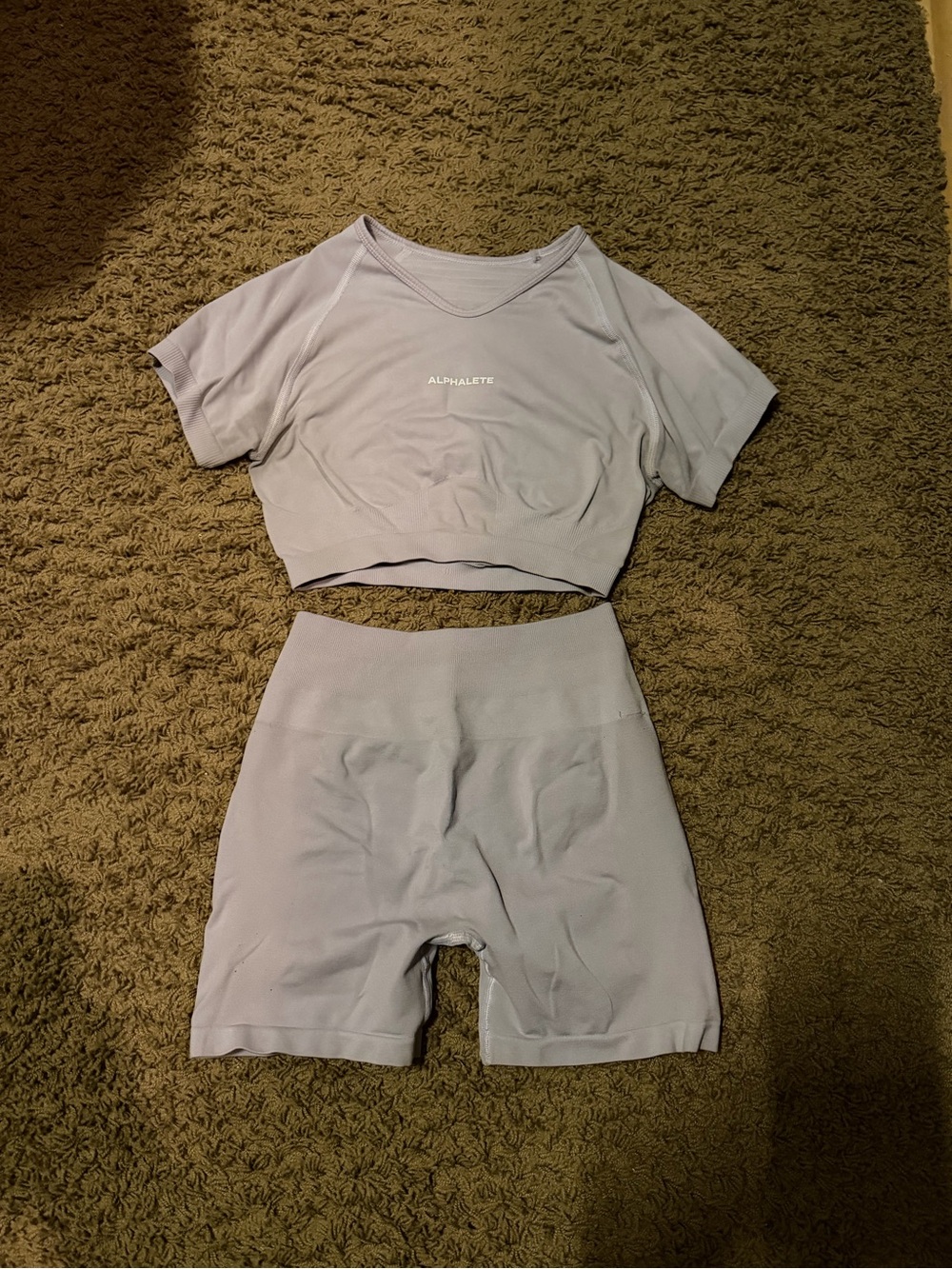 Alphalete Amplify Short Sleeve Seamless Crop & High-Waist Shorts Set